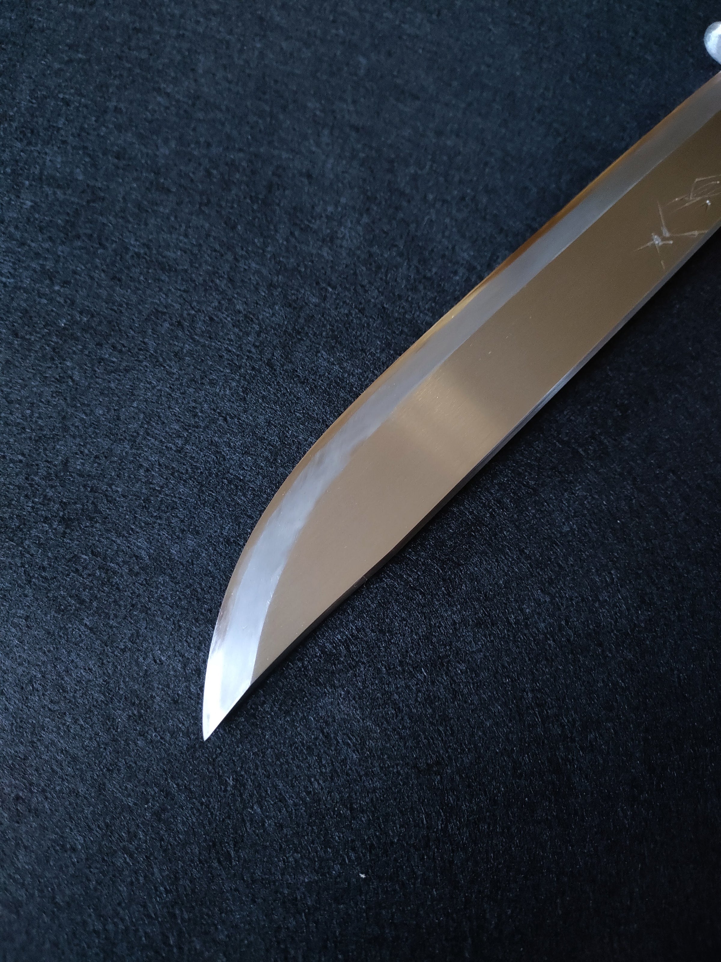 剣鉈 有害駆除剣鉈300 白鋼 磨 樫柄 ステンツバ輪 木鞘革バンド 晶